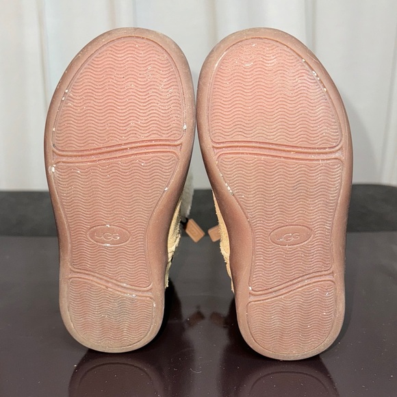 UGG Keelan Zipped Toddler Boots Chestnut Brown Suede Shearling Fur Size 8C - Picture 6 of 9